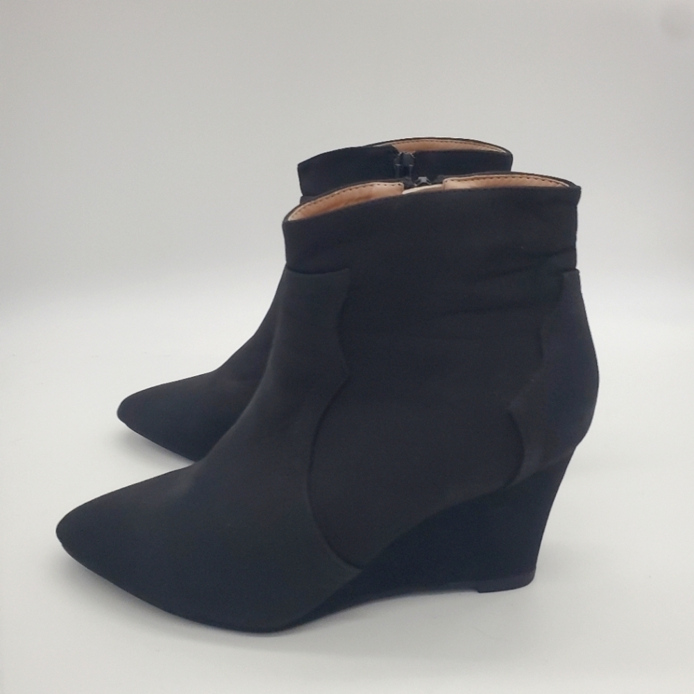 Allegra K Wedge Ankle Booties Women's 6 Shoes Black